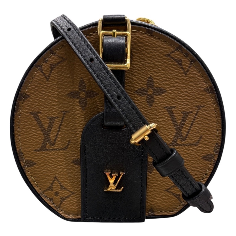 LOUIS VUITTON 路易威登 M83614 Mini Boîte Chapeau 迷你飯盒包 帆布 反轉老花 淺棕色 金釦-0