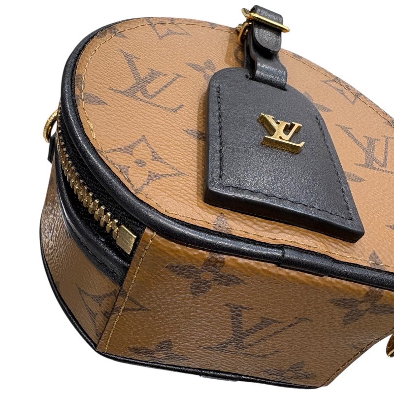 LOUIS VUITTON 路易威登 M83614 Mini Boîte Chapeau 迷你飯盒包 帆布 反轉老花 淺棕色 金釦-6