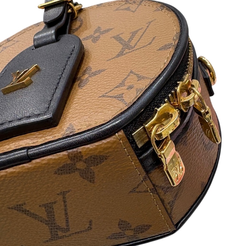 LOUIS VUITTON 路易威登 M83614 Mini Boîte Chapeau 迷你飯盒包 帆布 反轉老花 淺棕色 金釦-7