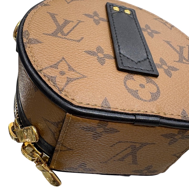LOUIS VUITTON 路易威登 M83614 Mini Boîte Chapeau 迷你飯盒包 帆布 反轉老花 淺棕色 金釦-8