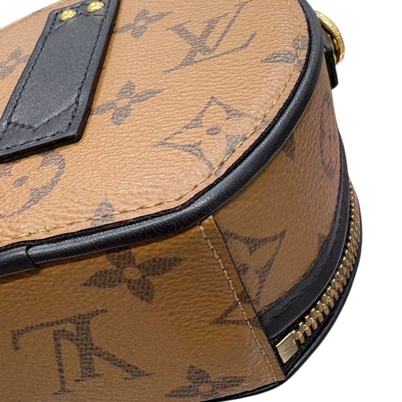 LOUIS VUITTON 路易威登 M83614 Mini Boîte Chapeau 迷你飯盒包 帆布 反轉老花 淺棕色 金釦-9