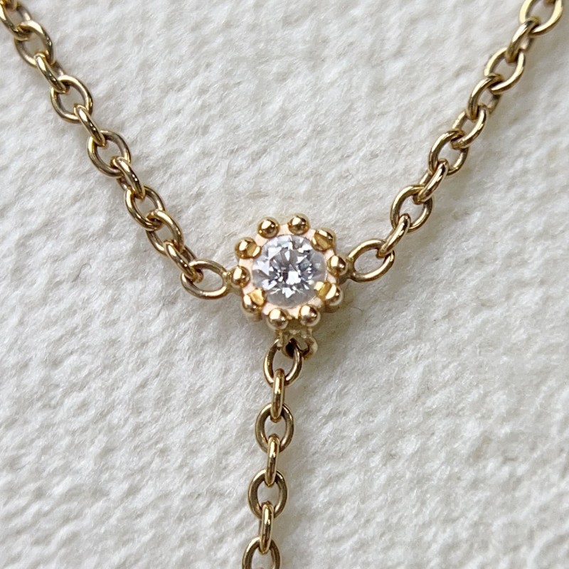 Dior迪奧 粉貝母八芒星Y型鑲鑽項鏈 毛衣鏈-4