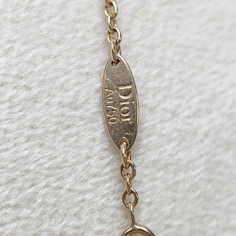 Dior迪奧 粉貝母八芒星Y型鑲鑽項鏈 毛衣鏈-5