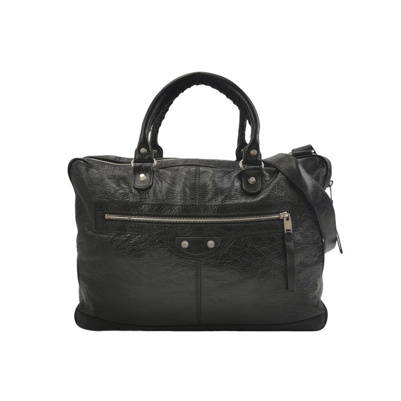 Balenciaga Classic City 機車包 油蠟皮 純色 拉鍊 鉚釘 斜背包 單肩包-0