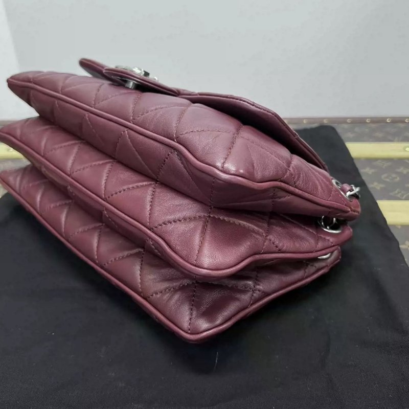 CHANEL 紅銀古巴CF肩背斜背風琴包31*20*6 98新配件盒子塵袋保卡-2