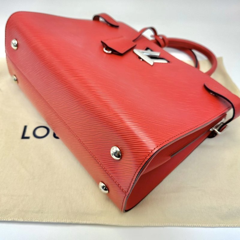 LV Twis紅銀水波紋手提托特包 30*21*13 98新配件塵袋-2