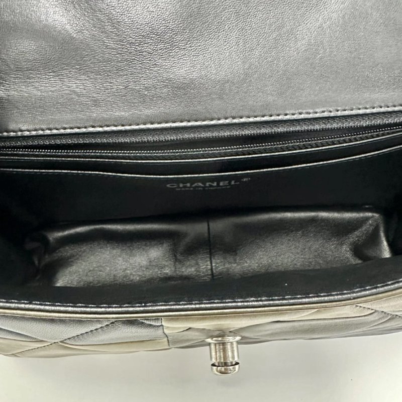 CHANEL 限定拼色CF拼leboy扣肩背斜背包27.5*16*8 98新配件保卡塵袋-1