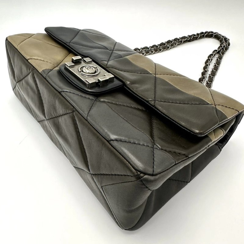 CHANEL 限定拼色CF拼leboy扣肩背斜背包27.5*16*8 98新配件保卡塵袋-2