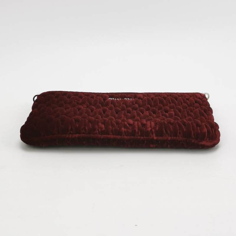 Miu Miu Delice 系列 絨布 純色 字母 Logo 單肩包-5