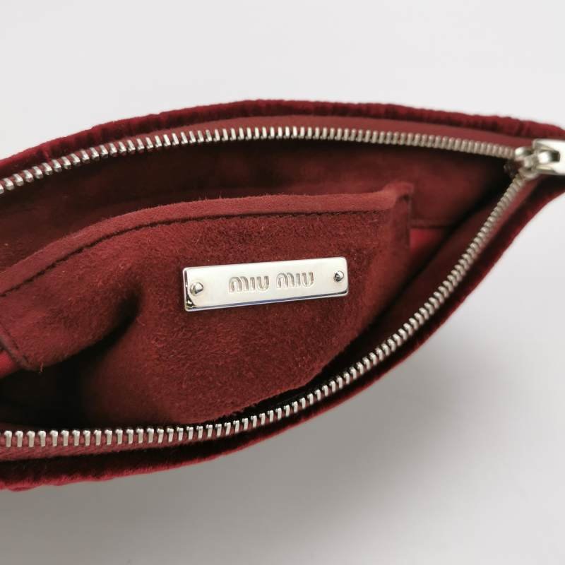 Miu Miu Delice 系列 絨布 純色 字母 Logo 單肩包-7