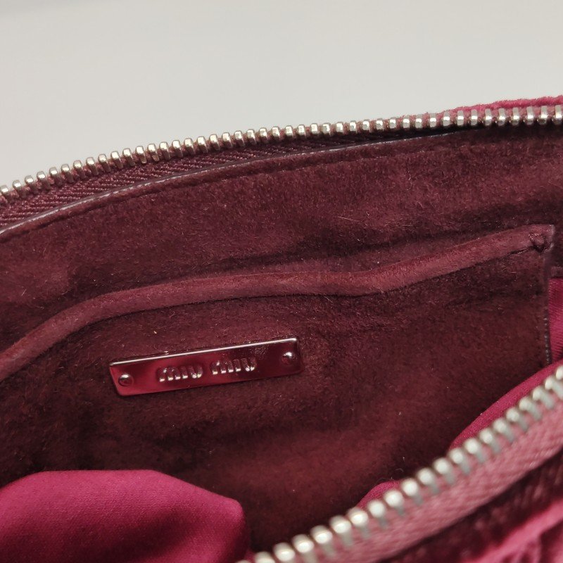 Miu Miu Delice 系列 絨布 純色 字母 Logo 單肩包-9