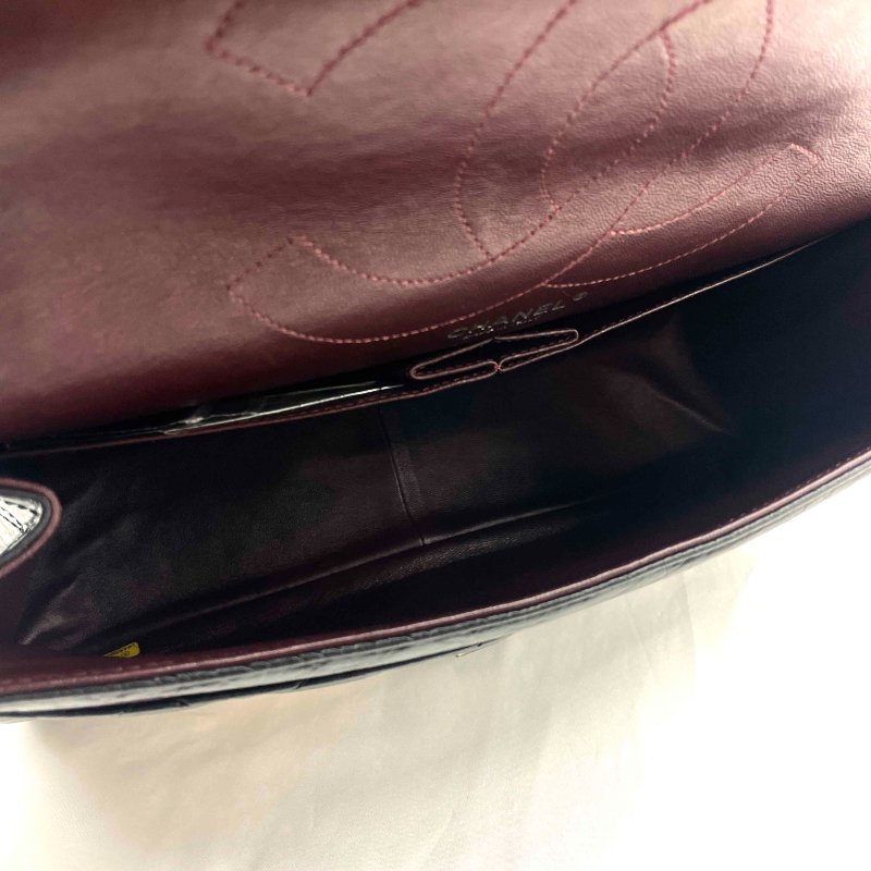 chanel黑銀牛皮雙蓋2.55包-8