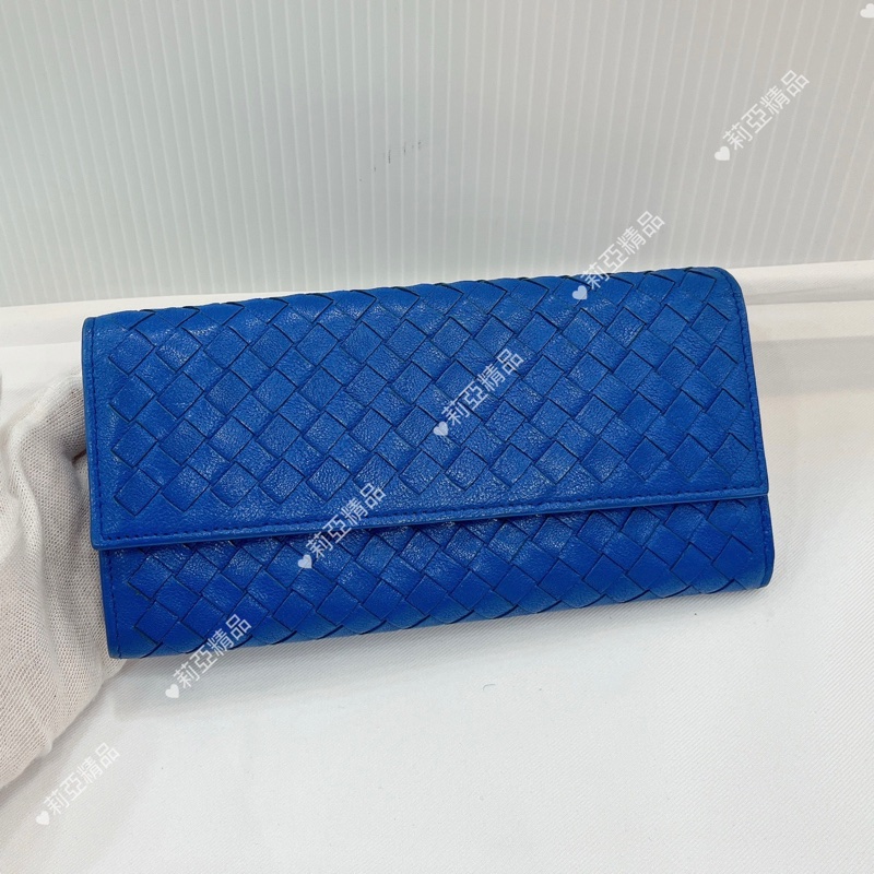 莉亞精品♡BV 寶藍長夾 背拉 九新美品-1