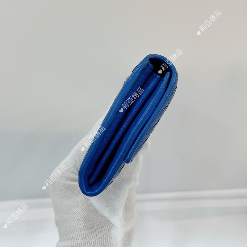 莉亞精品♡BV 寶藍長夾 背拉 九新美品-6