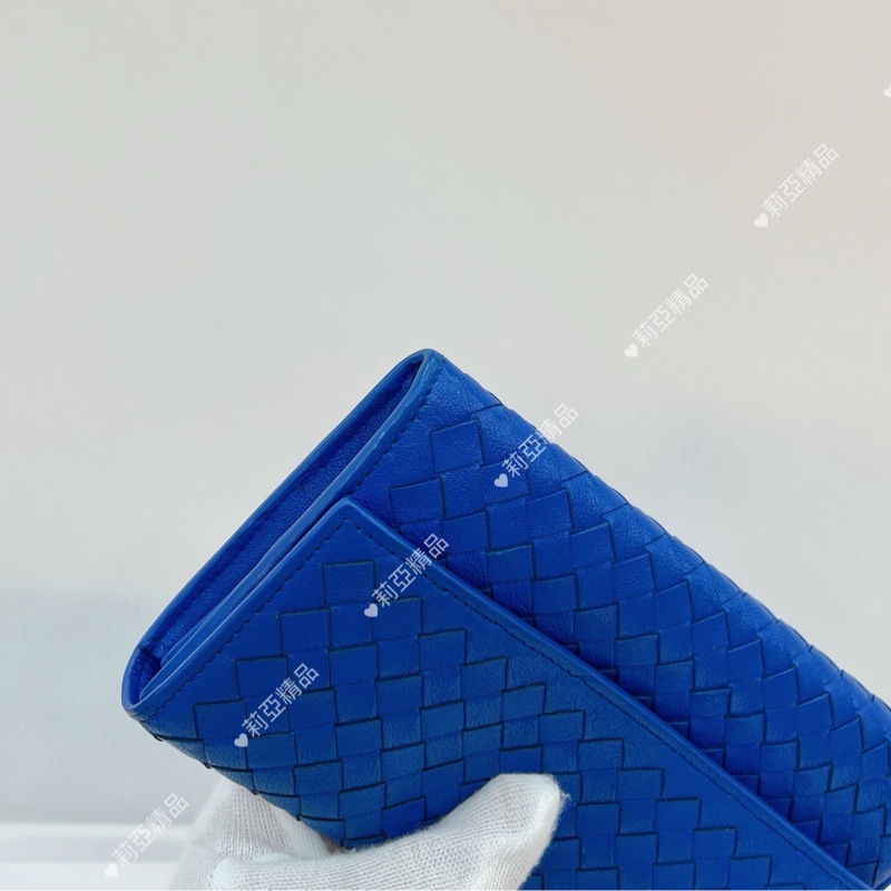 莉亞精品♡BV 寶藍長夾 背拉 九新美品-8