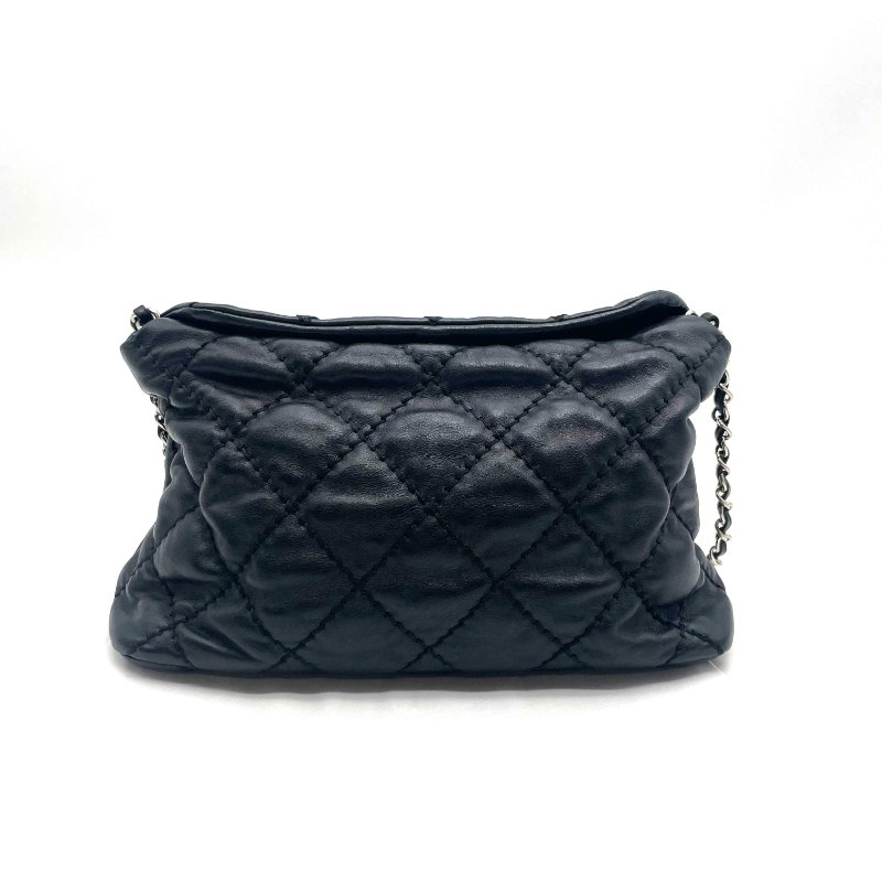 CHANEL黑色羊皮鍊條大菱格側背包-1