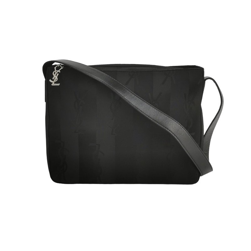 Saint Laurent 牛皮 尼龍布 純色 YSL 標誌 單肩包-0