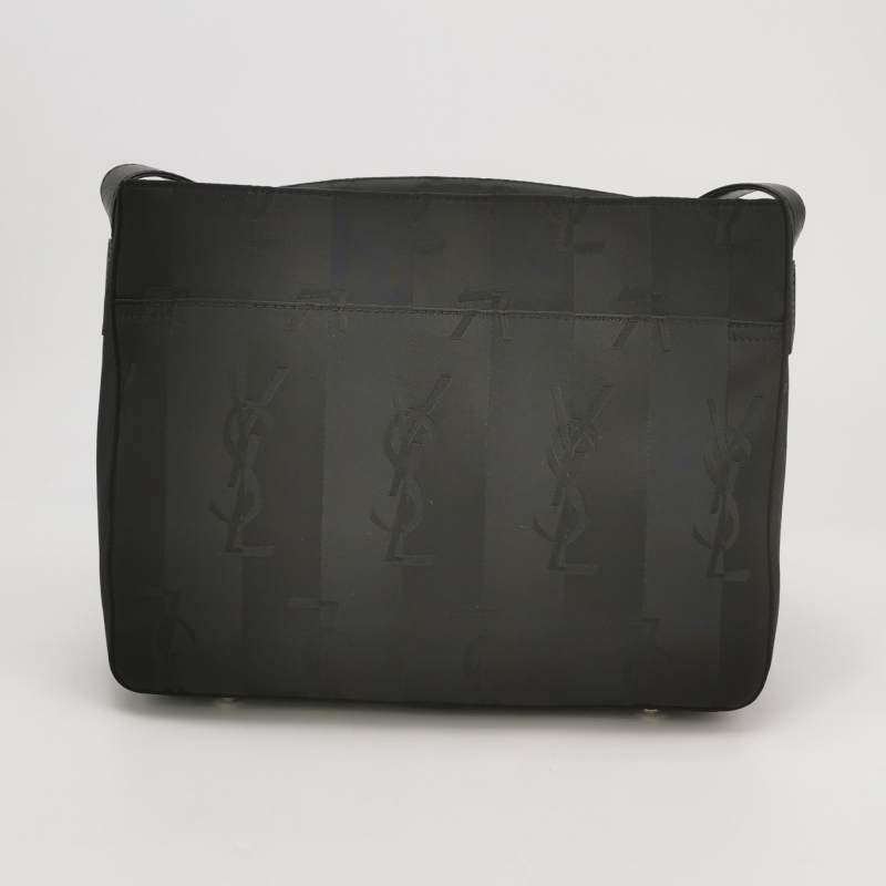 Saint Laurent 牛皮 尼龍布 純色 YSL 標誌 單肩包-4