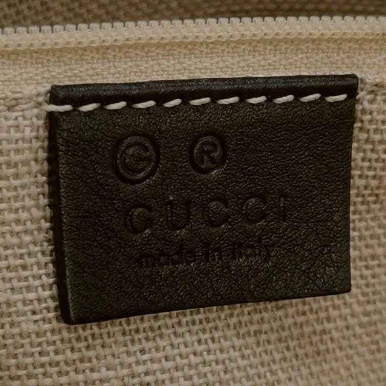 Gucci 牛皮 純色 壓紋 雙G 老花 手提包-7