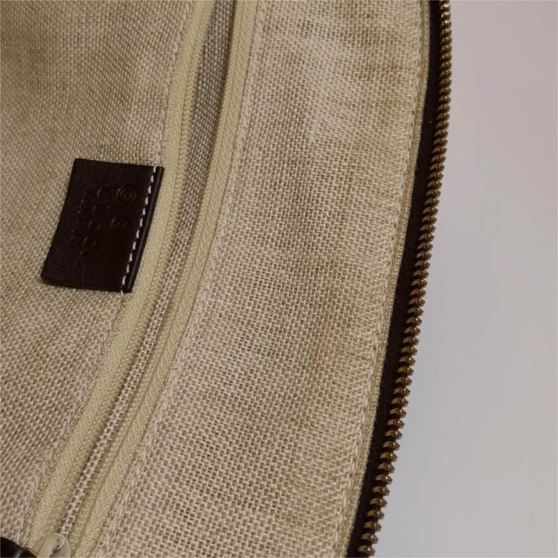 Gucci 牛皮 純色 壓紋 雙G 老花 手提包-8