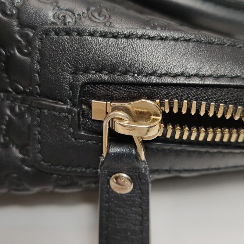 Gucci 牛皮 純色 壓紋 雙G 老花 手提包-10