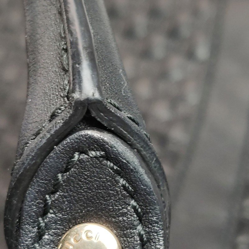 Gucci 牛皮 純色 壓紋 雙G 老花 手提包-12