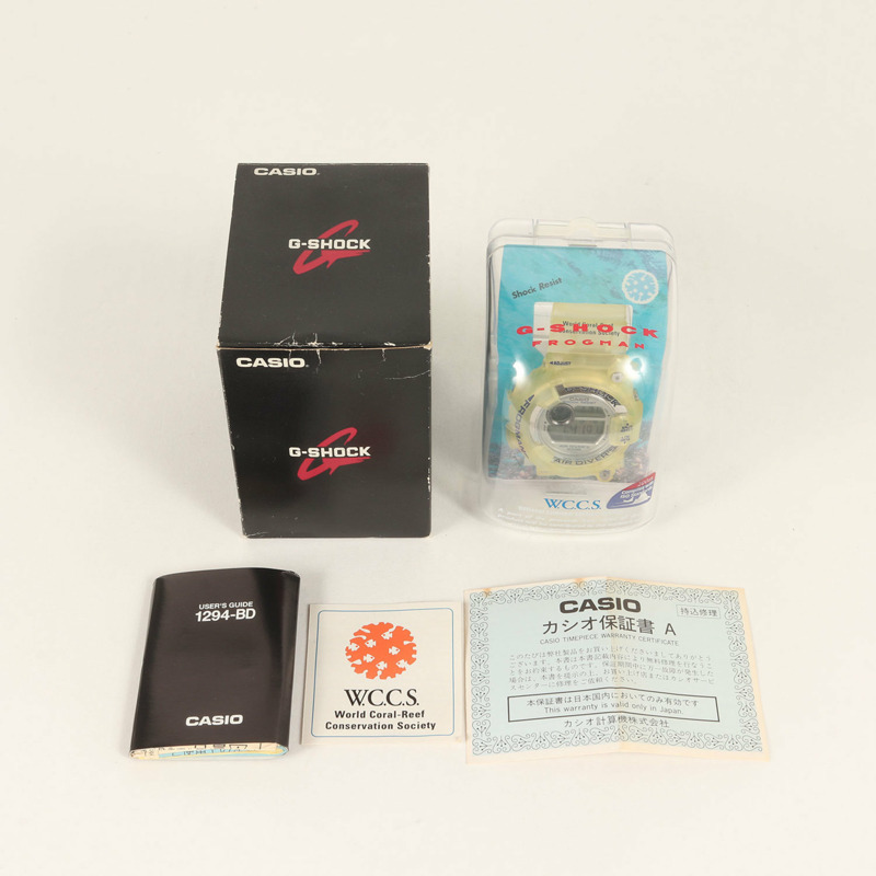 G-SHOCK 90 年代 DW-8250WC-7BT FROGMAN WCCS 世界珊瑚礁保護協會型號 Great Pavona 手錶,透明,90 年代,卡西歐男款-6