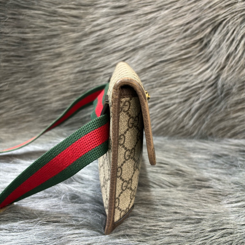 GUCCI 493930 GG LOGO 原花老花字紋 綠紅綠 虎頭包 斜背包 相機包 手拿包 腰包 胸口包 霹靂包-1