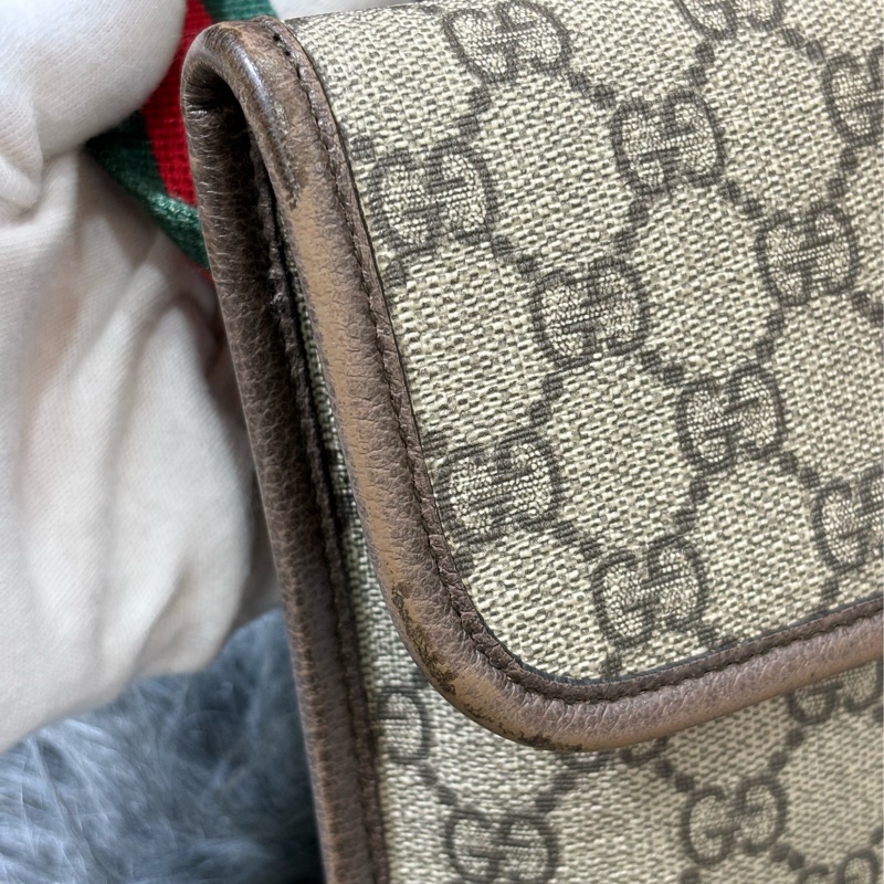 GUCCI 493930 GG LOGO 原花老花字紋 綠紅綠 虎頭包 斜背包 相機包 手拿包 腰包 胸口包 霹靂包-5
