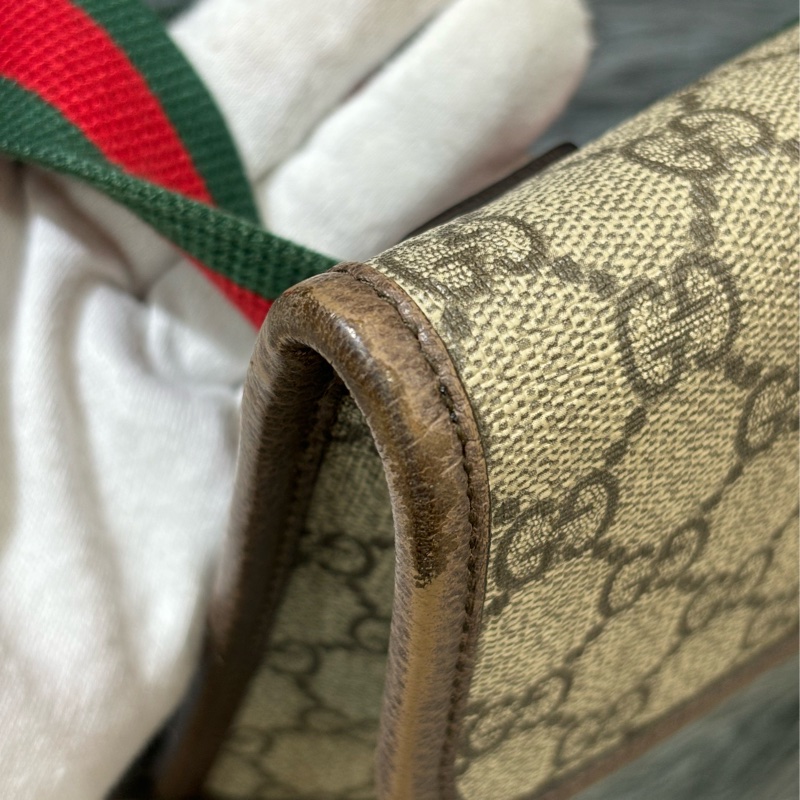 GUCCI 493930 GG LOGO 原花老花字紋 綠紅綠 虎頭包 斜背包 相機包 手拿包 腰包 胸口包 霹靂包-6
