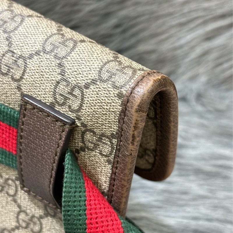 GUCCI 493930 GG LOGO 原花老花字紋 綠紅綠 虎頭包 斜背包 相機包 手拿包 腰包 胸口包 霹靂包-12