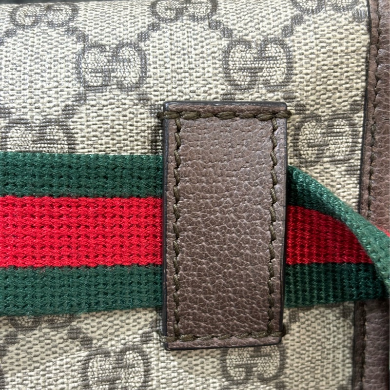 GUCCI 493930 GG LOGO 原花老花字紋 綠紅綠 虎頭包 斜背包 相機包 手拿包 腰包 胸口包 霹靂包-14