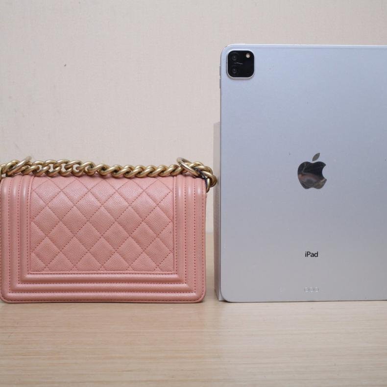 Leboy 小號 20.5cm 粉色 荔枝皮革C 25開 金釦-1