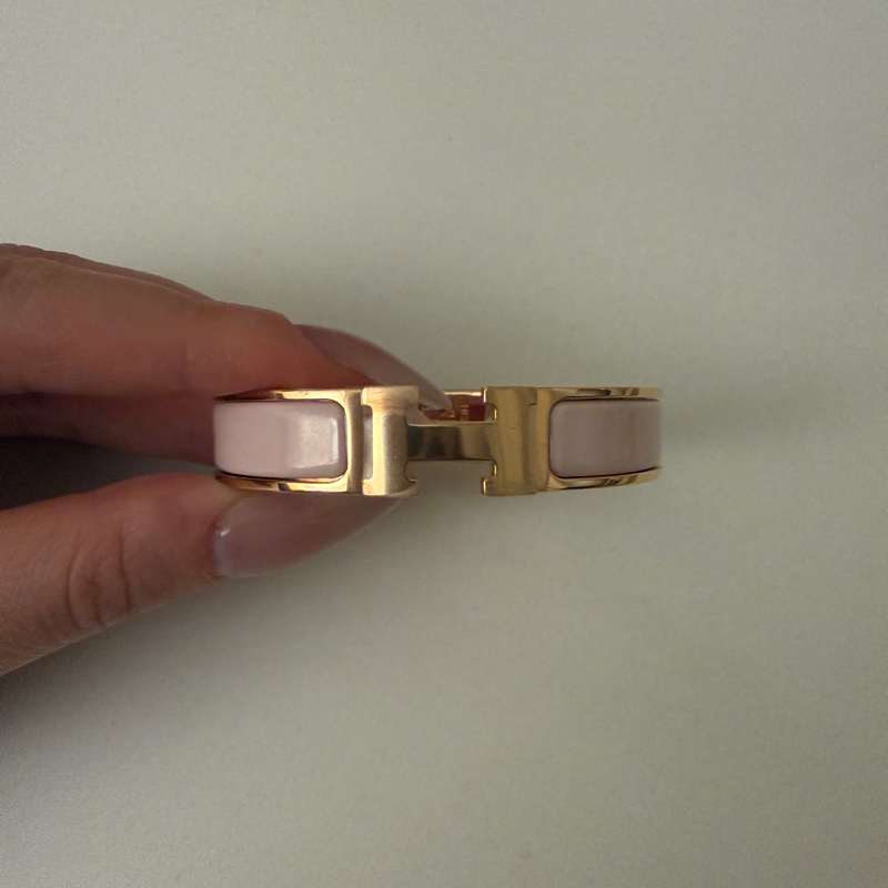 Hermès Clic H 手環｜粉色琺瑯 × 玫瑰金｜經典優雅，全新正品-5