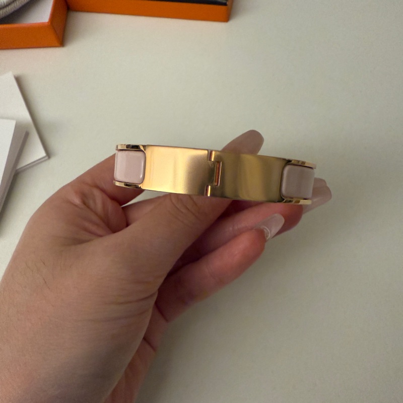 Hermès Clic H 手環｜粉色琺瑯 × 玫瑰金｜經典優雅，全新正品-6