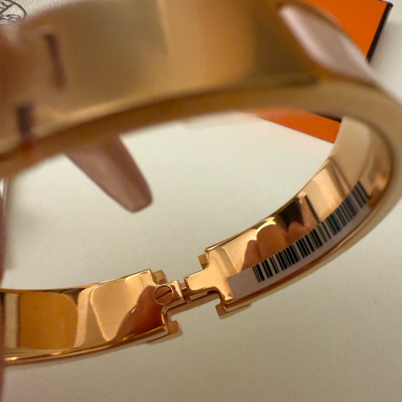 Hermès Clic H 手環｜粉色琺瑯 × 玫瑰金｜經典優雅，全新正品-9