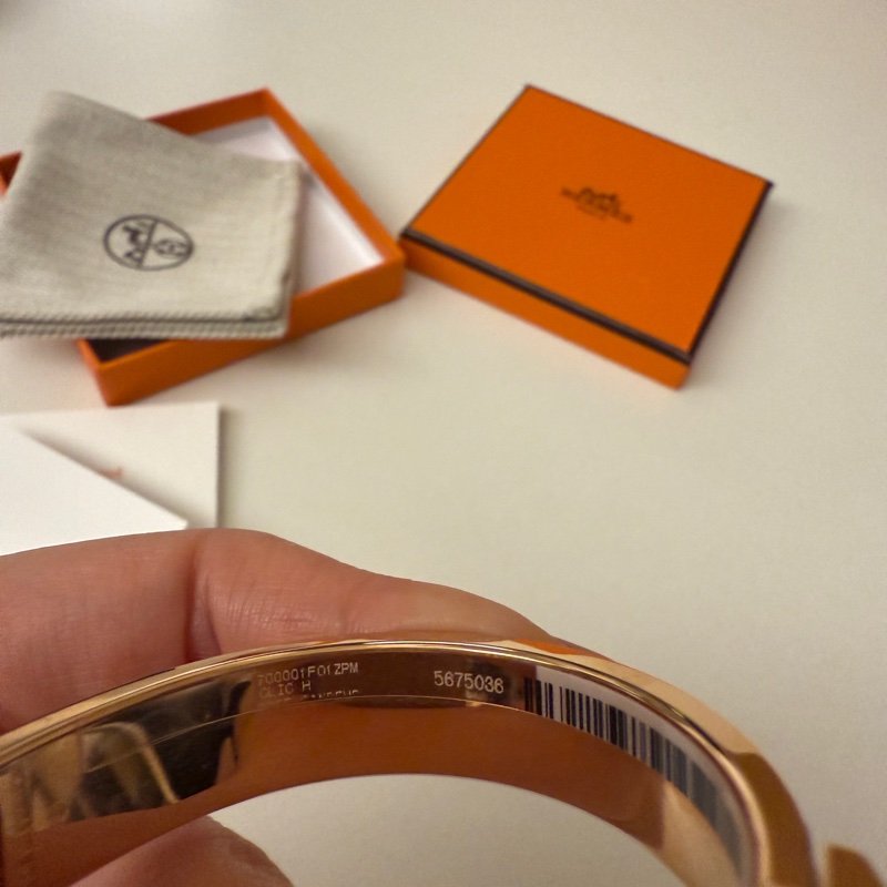 Hermès Clic H 手環｜粉色琺瑯 × 玫瑰金｜經典優雅，全新正品-10