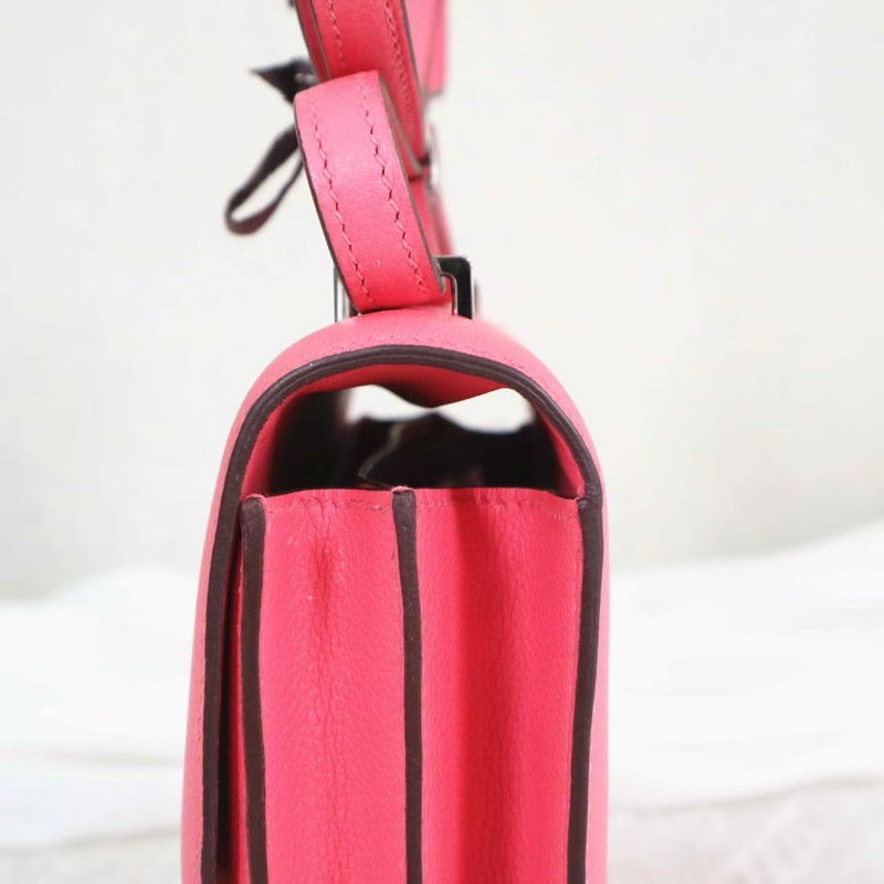 🌈Hermes💗Mini Constance 19💗8w唇膏粉銀扣🌟99新🌟evercolor皮🌟-5