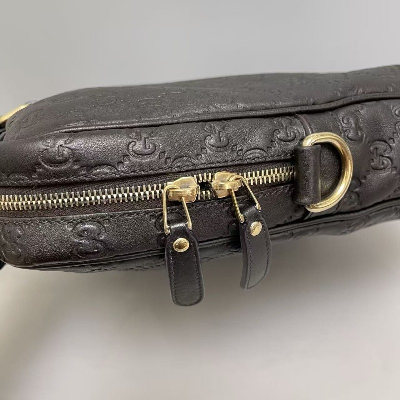 Gucci 男士 深棕色全皮壓紋公文包 電腦包 尺寸40×30cm-7