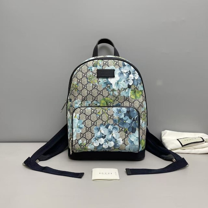 Gucci古馳 老花藍花卉小號雙肩包 後背包-0