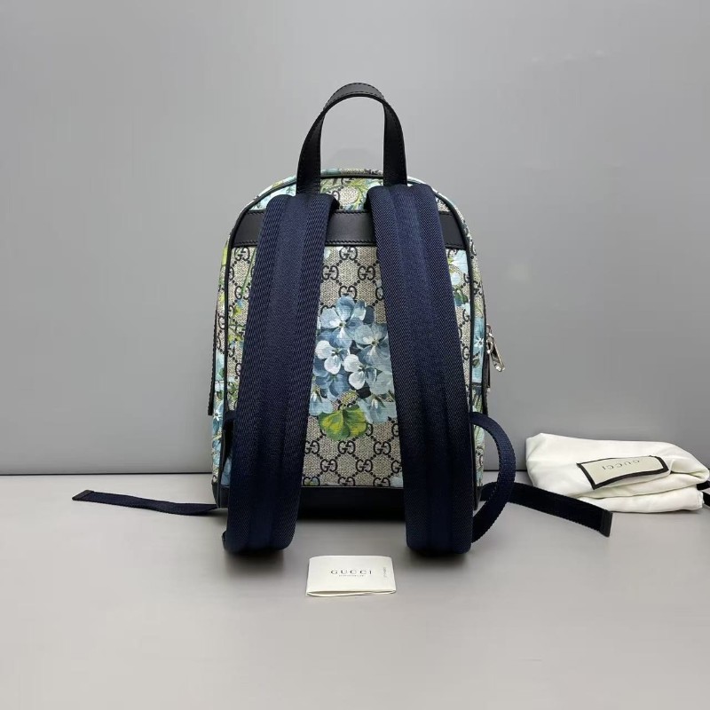 Gucci古馳 老花藍花卉小號雙肩包 後背包-1