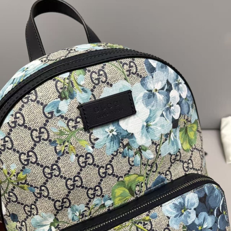 Gucci古馳 老花藍花卉小號雙肩包 後背包-2