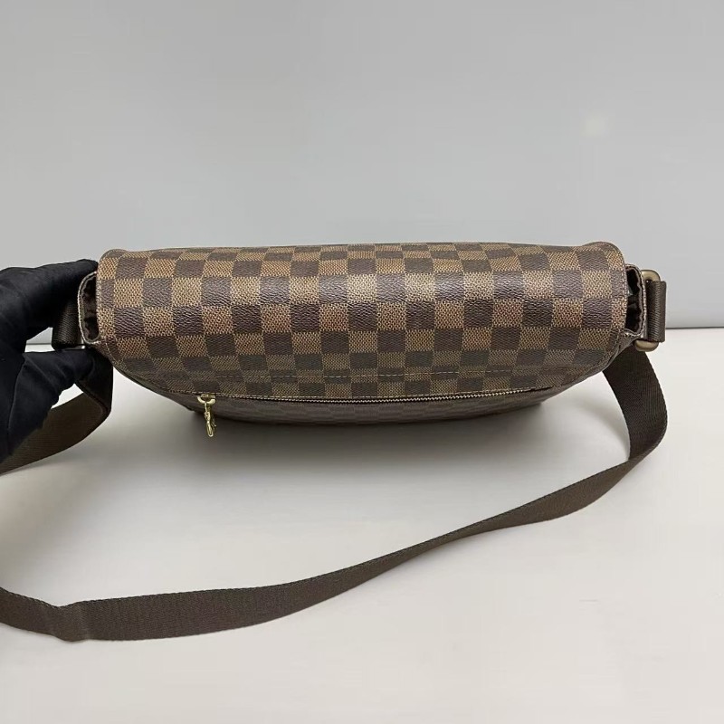 LV路易威登 男士 棕色棋盤格郵差包 肩背包 斜背包-5