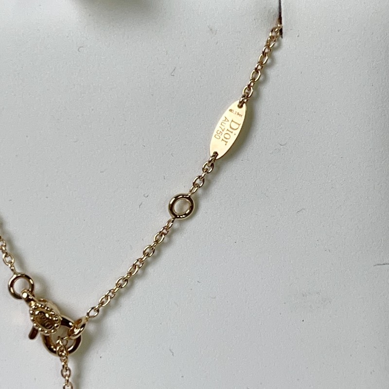 Dior迪奧 玫瑰金八芒星半鑽項鏈 🈶盒子-4