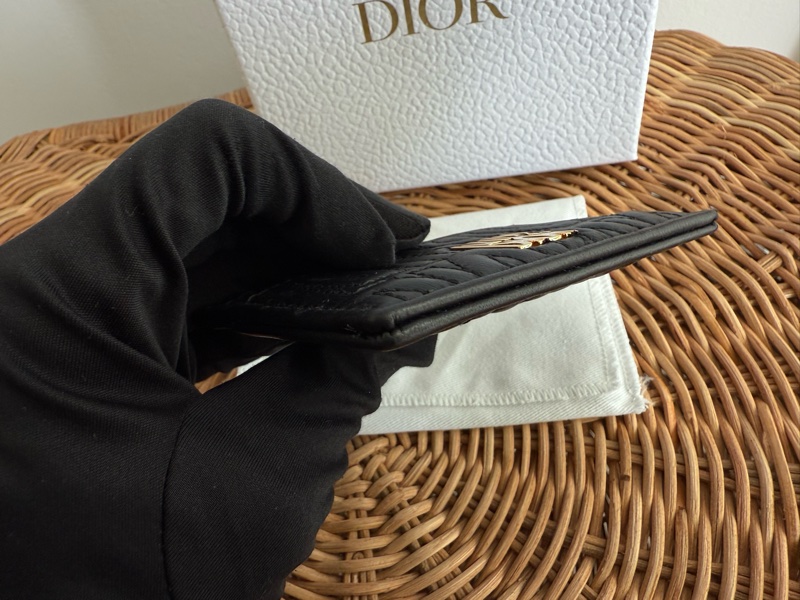 全新DIOR黑色全皮MISS DIOR金字logo卡片夾名片夾-6