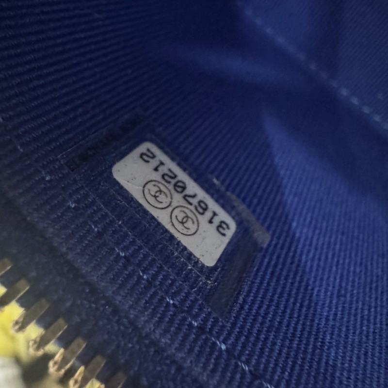 Chanel/香奈兒 霧霾藍手柄迷你化妝包盒子包 鏈條斜背包 肩背包 31開-7