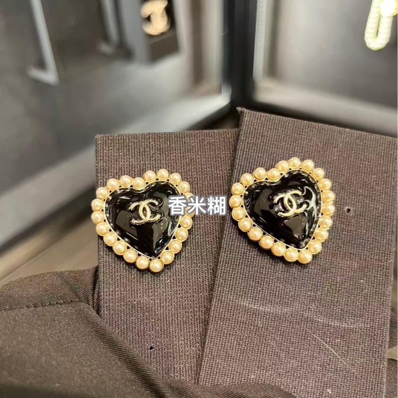 Chanel香奈兒25B珍珠愛心耳釘-0
