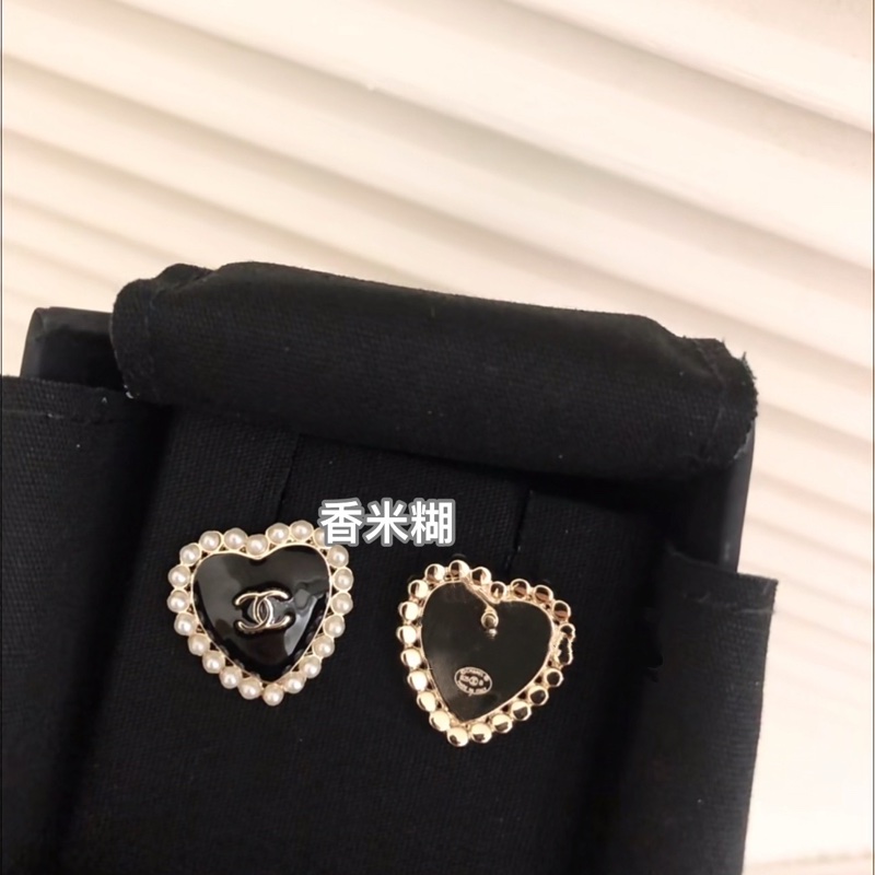 Chanel香奈兒25B珍珠愛心耳釘-2