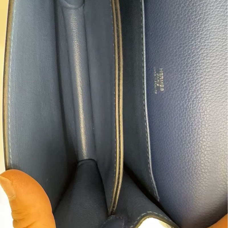 🌈Hermes💙Mini Roulis 19💙藍色銀扣🌟98新🌟evercolor皮🌟-6