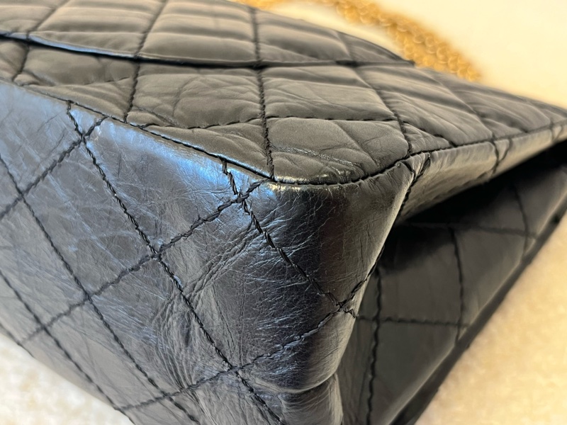 經典中號 CHANEL香奈兒 2.55 純色金扣菱格-9